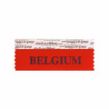 Belgium Award Ribbon w/ Black Foil Imprint (4"x1 5/8")